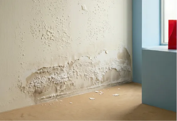 Pared con humedad por capilaridad en Madrid