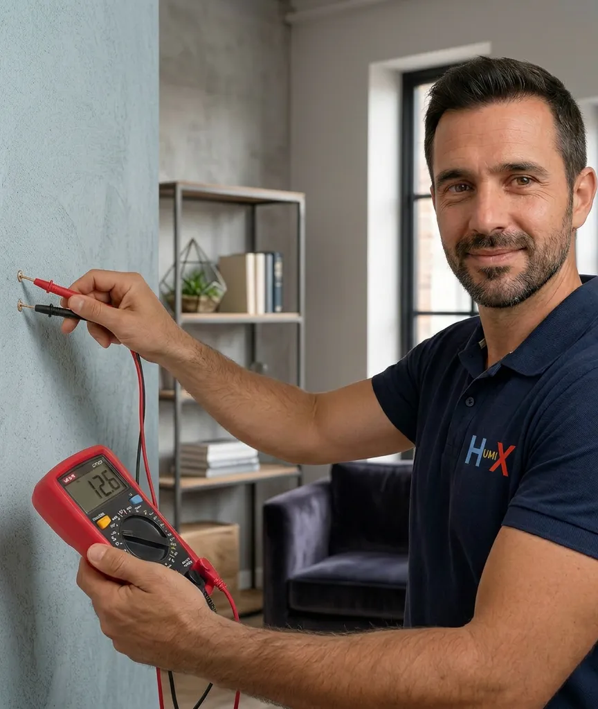 Técnico HUMIX Madrid revisando un caso de humedad